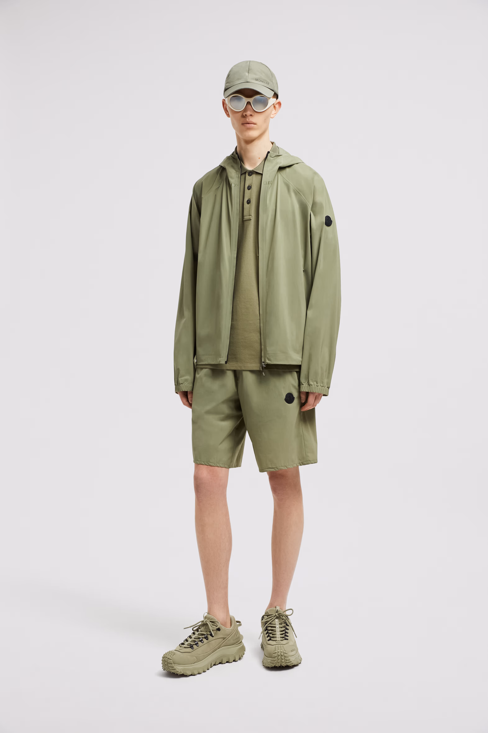 Logo Patch Shorts Men Sage Green Moncler 0